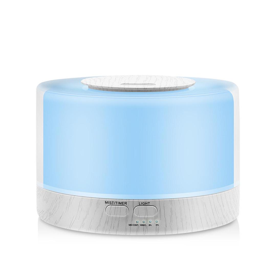 Umidificator Ultrasonic de Aromaterapie de 700 ml cu Lampă în Șapte Culori și Design cu Aspect de Lemn