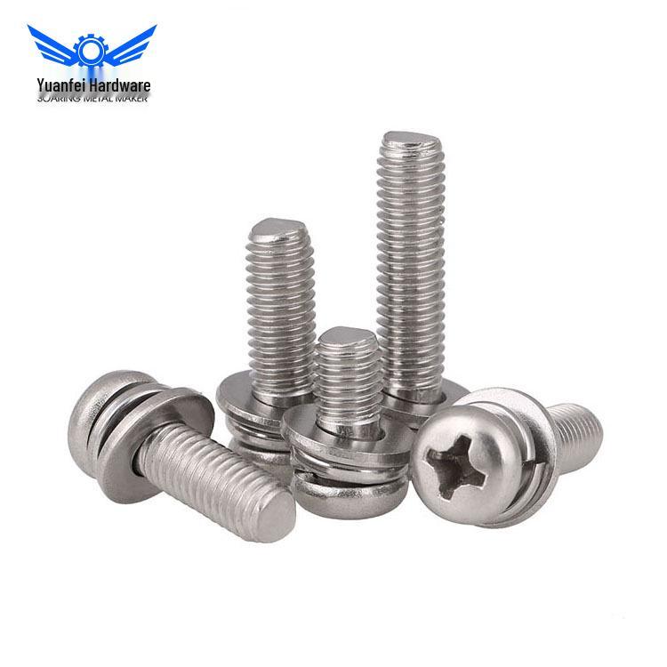 304 Stainless Steel Semi-Round Head Phillips Combination Screws M2-M6