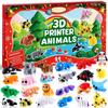 Christmas Advent Calendar with Mini 3D Printed Animals  24 Days with Big Eyes Flexible Fidget Kids Xmas Party Favors Gifts