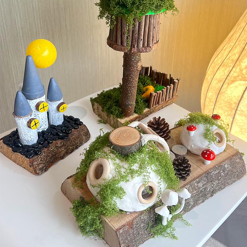Eco-Friendly Kindergarten Art Supplies: Natural Twigs & Wood Chips for DIY Treehouse Projects