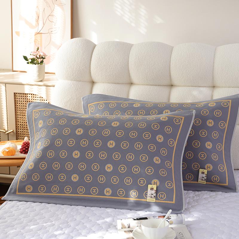 A Pair of Pure Cotton Gauze Pillow Towels, New High-density Soft Adult Cover Towels, Cotton Non-slip and Breathable Household