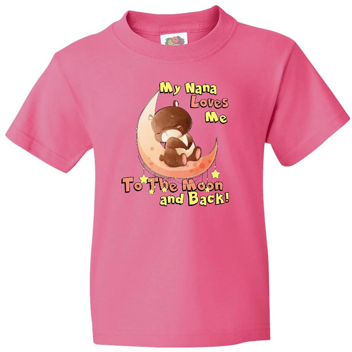 Inktastic My Nana Loves Me To The Moon And Back Youth kids boys T-Shirt Bear Cute Tee Kids 120