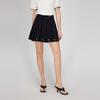 ELLE Solid Color High Waist Pleated Casual Skirt Women skirts Black ER47913