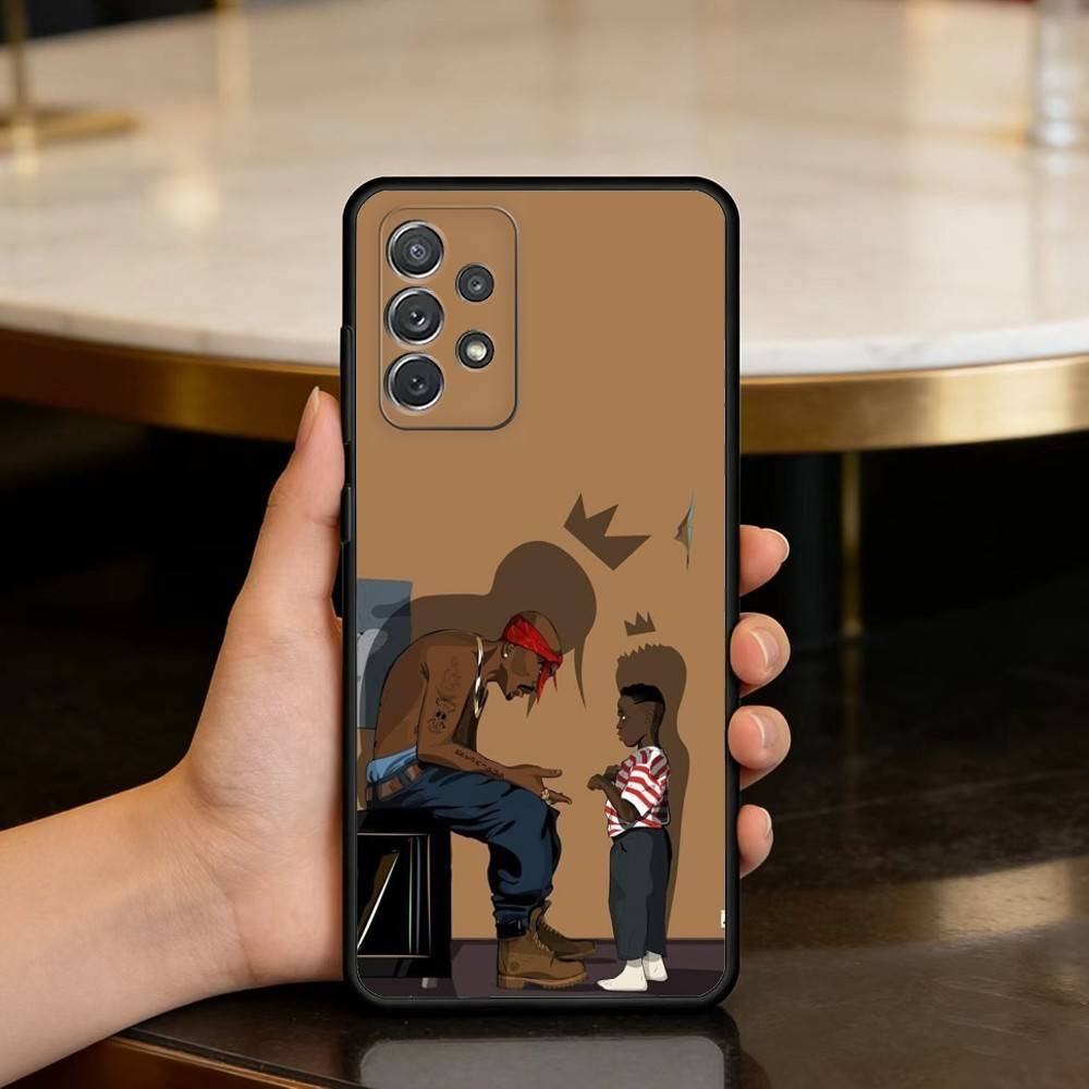 Rapper 2Pac Sänger Handyhülle Für Samsung Galaxy A73,A72,A71,A70,A53,A52,A51,Weiche Silikon Schwarze Hülle