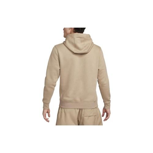 Nike Solid Color Hooded Casual Long-sleeve Vintage Sweatshirt for Men In Khaki