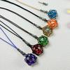 Fashionable Adjustable Metal Cage Necklace Crystal Holder Pendant Neckchain For Men Women Stylish Jewelry Accessories