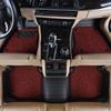 Custom Leather Striped Double-Layer Car Floor Mats with Full Surround Protection