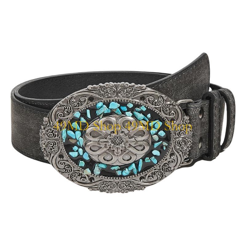49MD PU Leather Women s Wide Belt with Detailing, Stylish Female Waist Cincher Elegant Waist Ornament Waistband чёрный