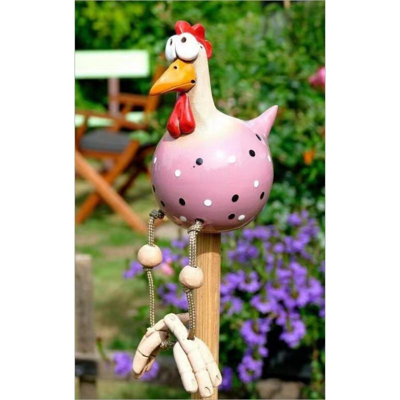 Funny ChickenSpring Quirky ChickenCourtyard Ornament Wheat Field ChickenHanging Design Decoration