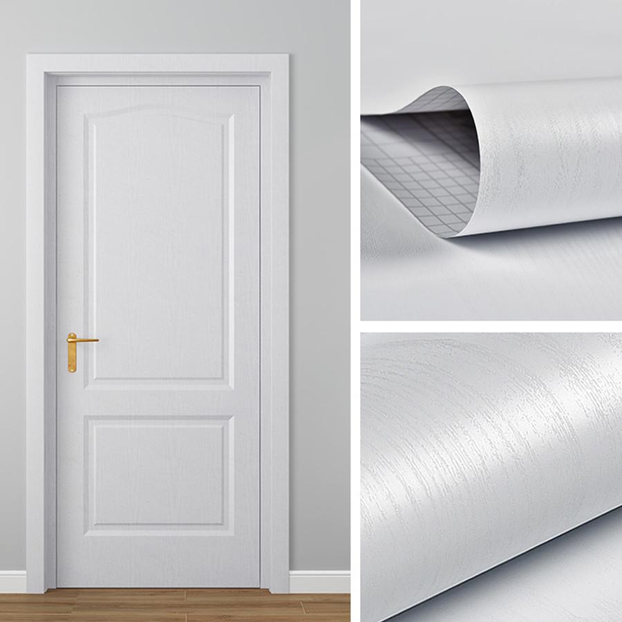 PVC Wood Grain Self Adhesive Wallpaper Waterproof Wall Sticker for Closet Kitchen Bedroom Furniture Door Renovation
