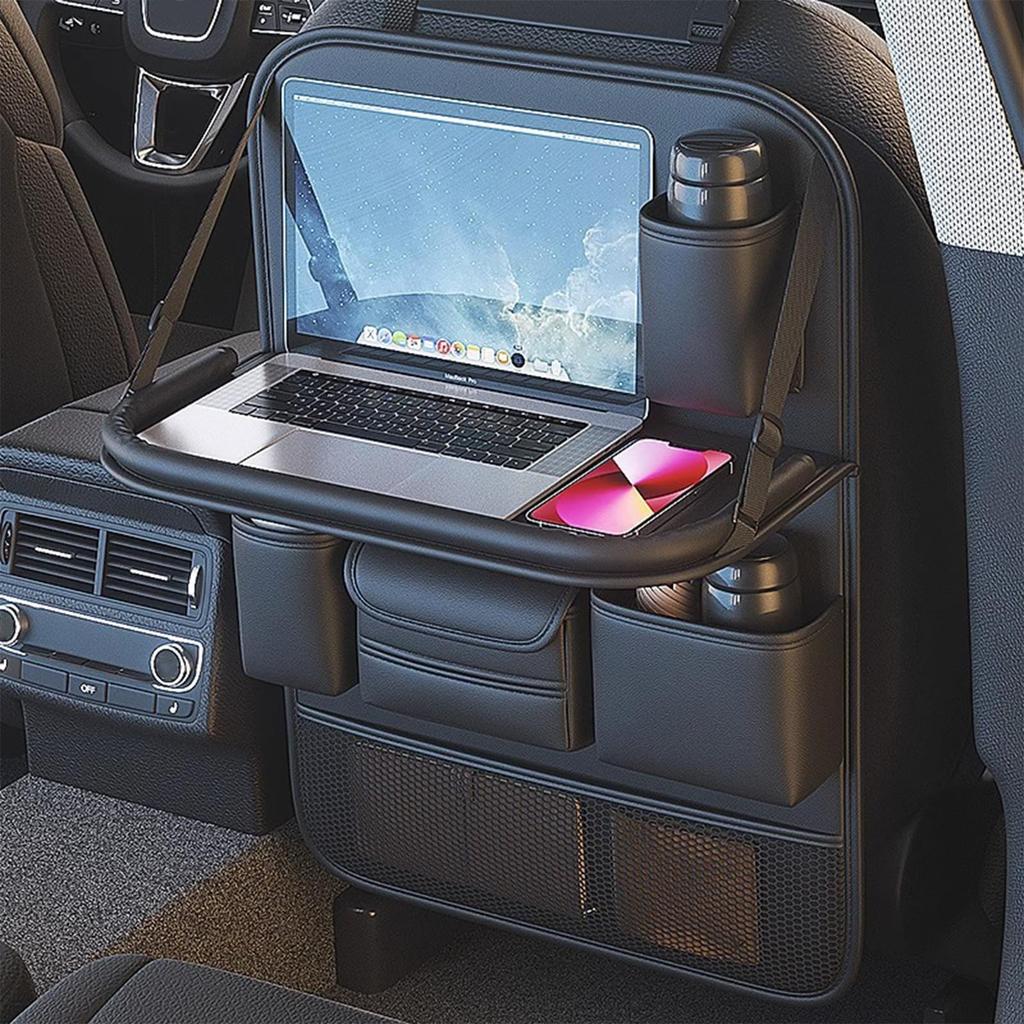 FRSTONE Seat Back Pocket, Car Table, Rear Seat, Foldable, Large Capacity, Kick Guard, Car