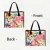 Tropical Leopard Print Canvas Tote Bag