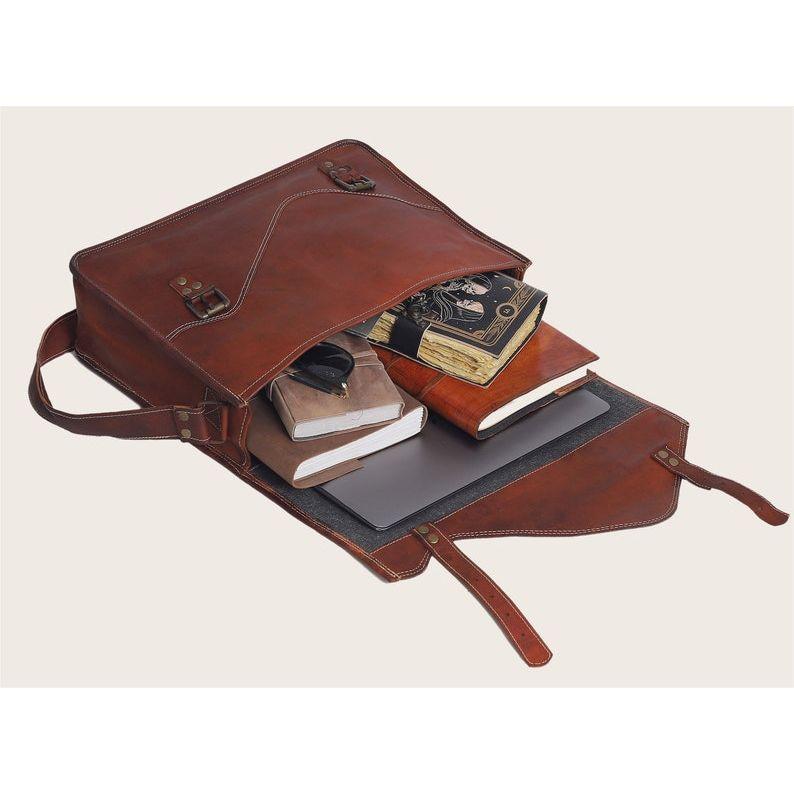 Кожаная сумка через плечо — фото 7