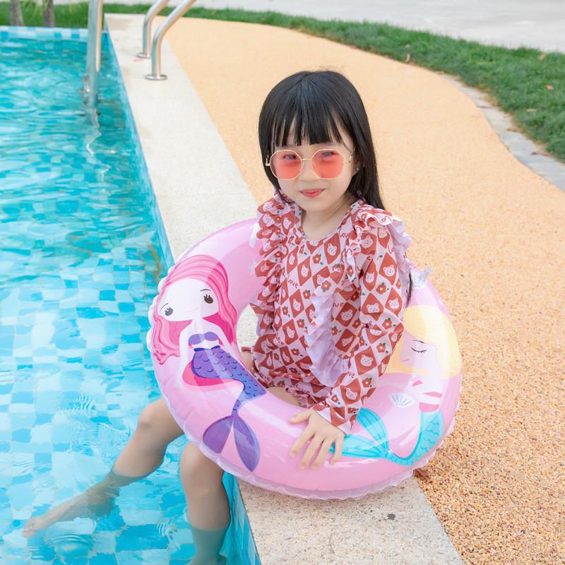 And Adult Childrens Cartoon Mermaid Dinosaur Thickened Inflatable Swimming Ring