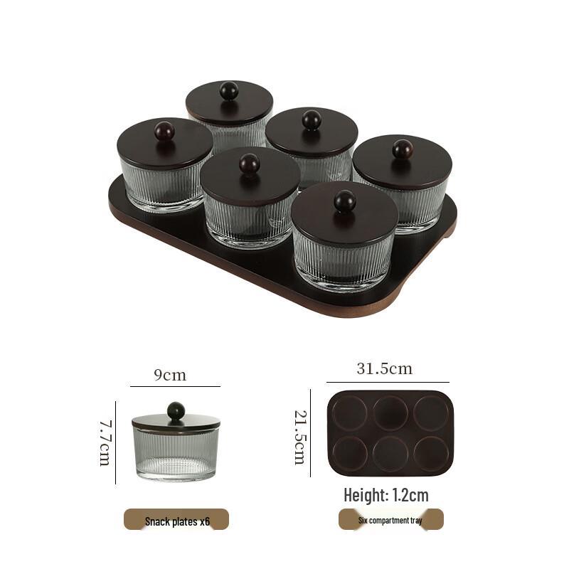 Japanese-Style Segmented Glass Serving Plate Set