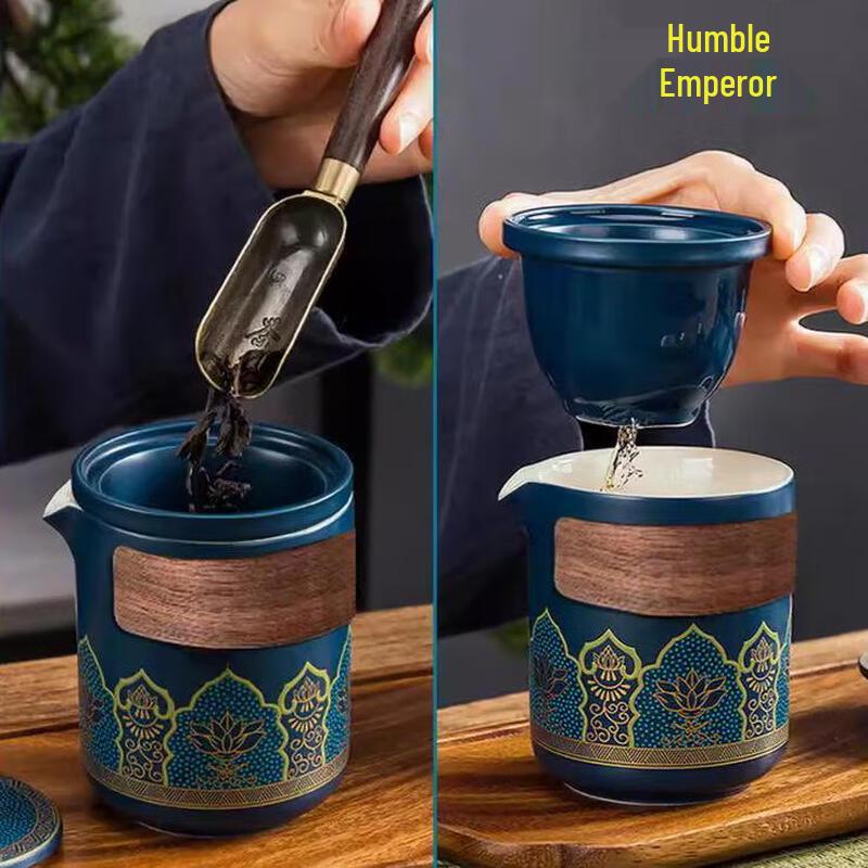 Qianxing Portable Ceramic Gongfu Tea Set with Travel Bag