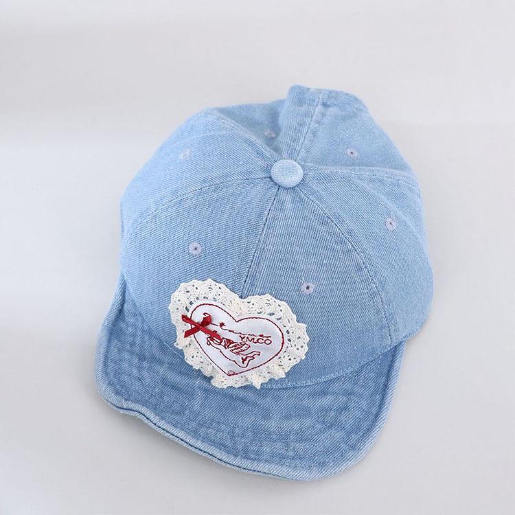 Spring & Autumn Unisex Baby Denim Hat with Embroidered Letters