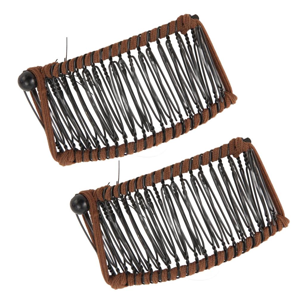 2Pcs Banana Hair Clips Metal Woven Thread Easy Simple Stylish Vintage Clincher Comb for Travel Family