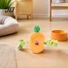Plush Vegetable Toy Stuffed Dog Toy, Interactive Squeaky Chew Carrot Eggplant Aggressive Chewer Green Pepper with Rope Arm for Tug-of-war, Small