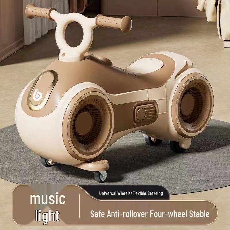 Peanut Twist Anti-Rollover Infant Glider with Silent and Universal Wheels for Boys and Girls