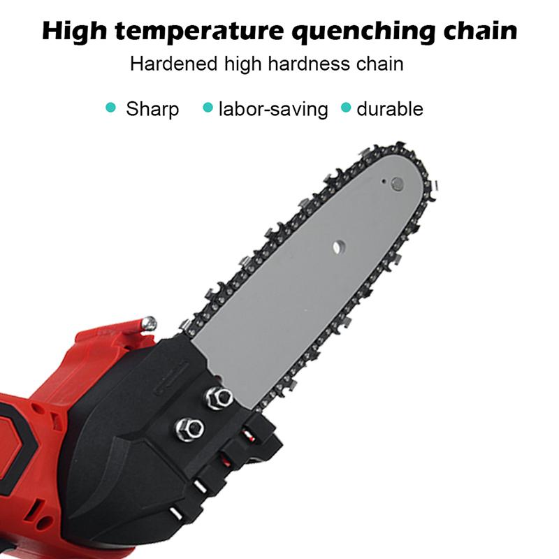 8 Inches Cordless Electric Saw Chainsaw Garden Logging Woodworking Tool Electric Pruning Saw For 18V Battery 2500W