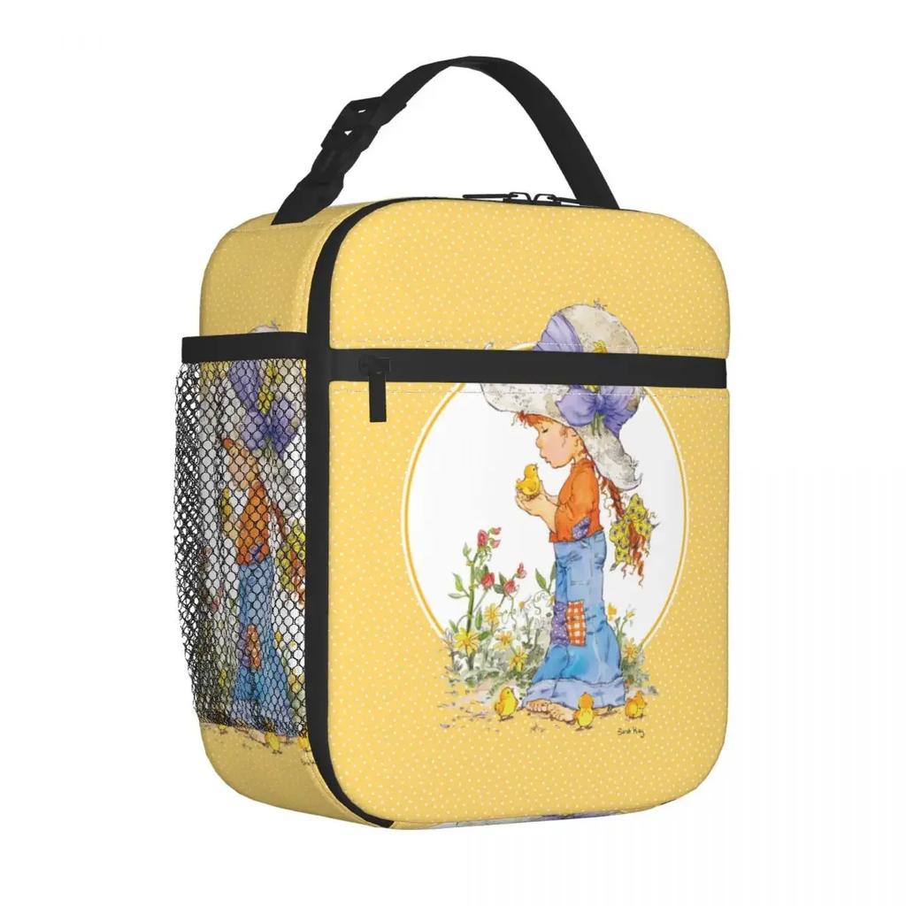Sarah Kay Girl Country Life Cartoon Thermal Insulated Lunch Bag School Reusable Bento Box Cooler Thermal Food Box