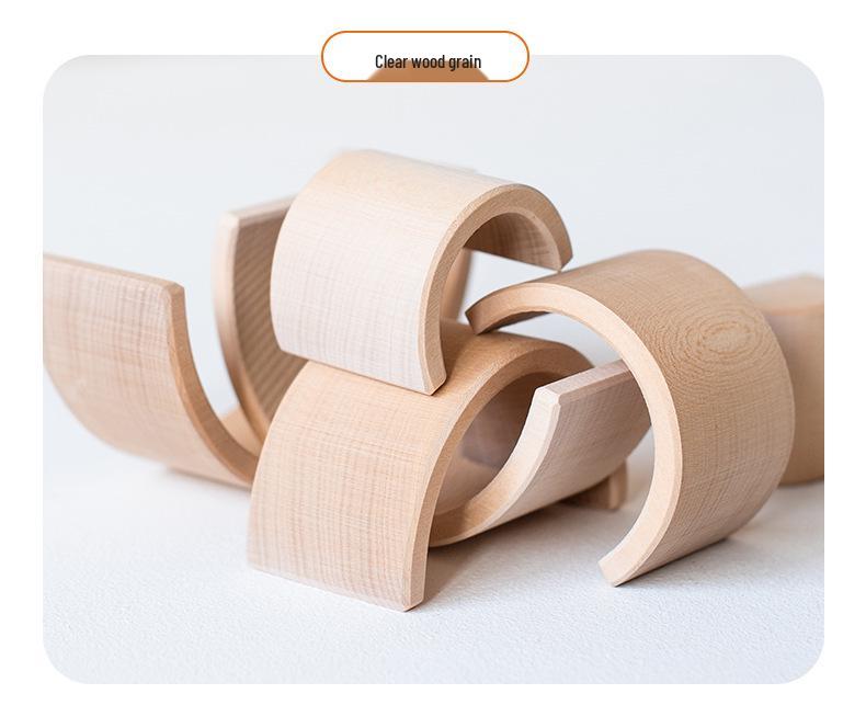 Rainbow Wooden Building Blocks: Early Education Stacking Toy & Children's Room Decor