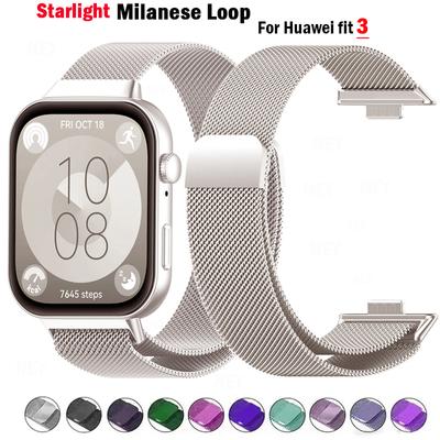 Correa Milanese Loop para Huawei Watch FIT 3 Correa inteligente magnética de acero inoxidable para Huawei fit3 2024 Accesorios MÁS NUEVOS