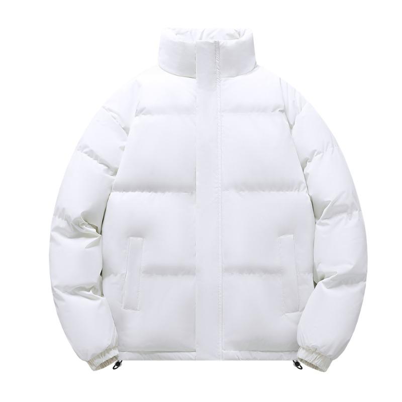 Men's Winter New Stand-up Collar Solid Color Thickened Long-sleeved Cotton-padded Clothes Trendy Men's Warm and Casual Personalized Cotton Clothes