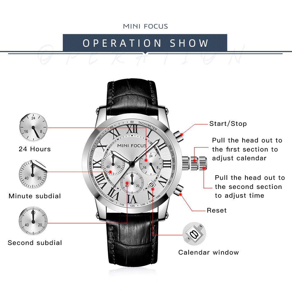 Top Luxus mit Box MINI FOCUS Markenuhr Herrenuhr wasserdicht Freizeit Casual Herrenuhr Quarzuhren