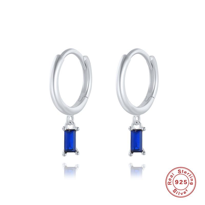 S925 Sterling Silver Square Diamond Earrings Earrings Earrings Simple And Creative Versatile Diamond Ear Buckle Earrings