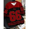 2025 Summer New Men's 66 Letter King Printed T-shirt Men's Short Sleeve Sportswear Football T-shirt Vintage T-shirt Men's Clothi