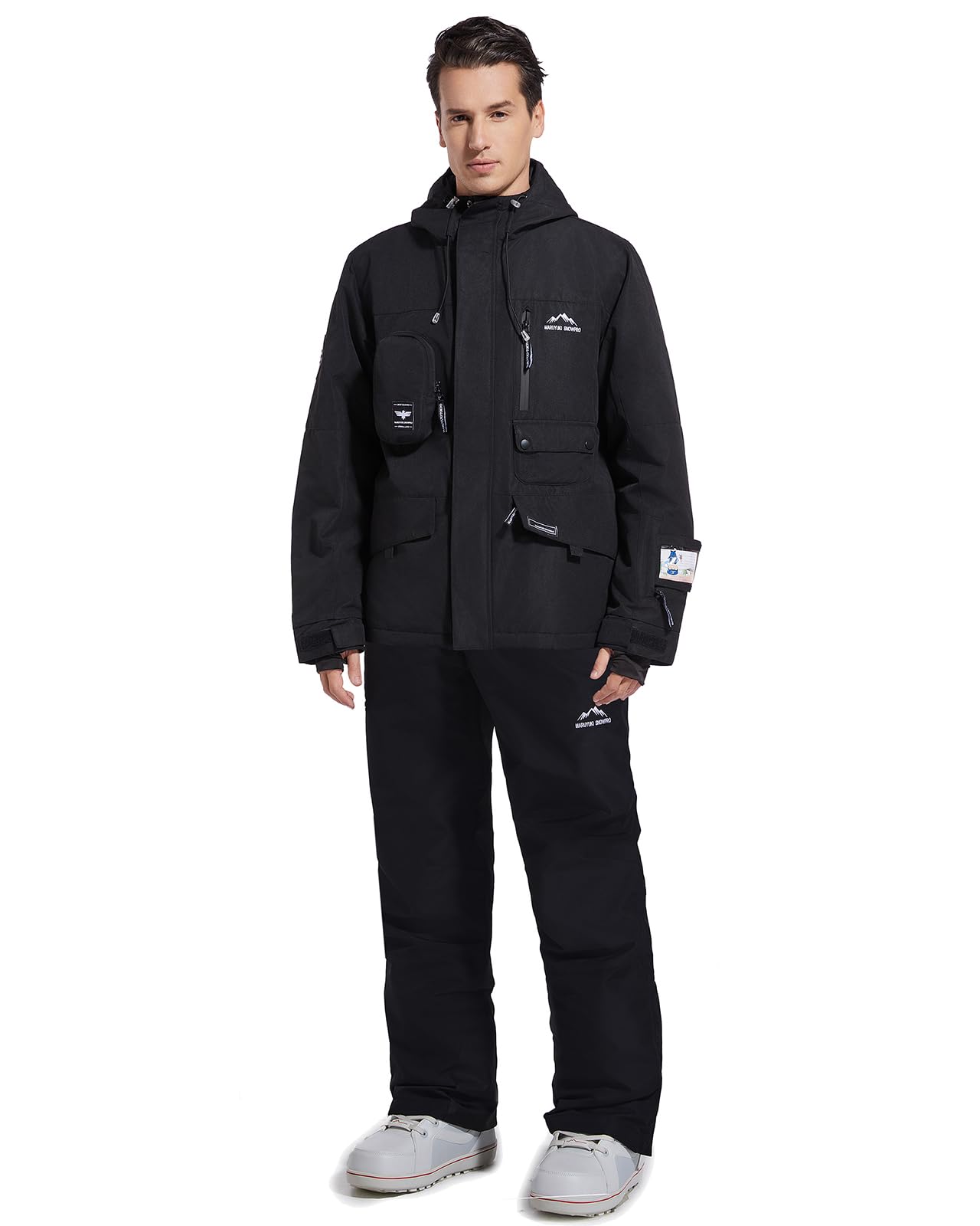 

MARUYUKI Snowboard and Ski Sizes Top and Bottom Water Stylish and Cool for Men and Women Black Wear, Comfortable, Skin-Friendly, Soft, Cold-Proof,