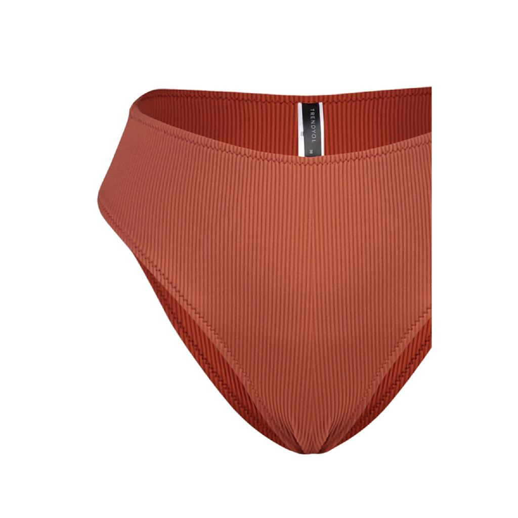 Black Textured High Waist Bikini Bottom Tbess23ba00128