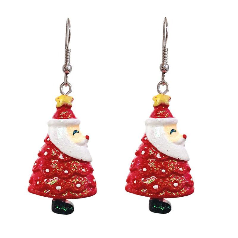 

Cross-border 3D Resin Santa & Tree Earrings