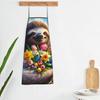 Whimsical Sloth On Tropical Leaf Aprons Chef Cooking Baking Tablier Bib Kitchen Cleaning Pinafore for Women Men Painting