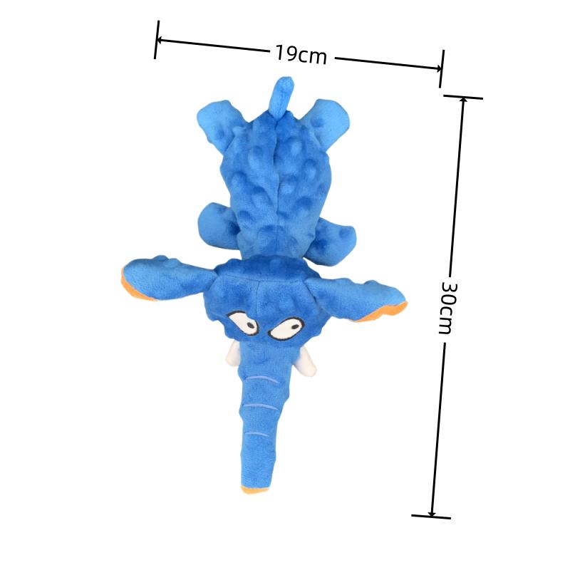 Elefant de pluș cu scârțâit pentru animale de companie, cochilie durabilă, jucărie pentru câini, mestecat interactiv fără umplutură, indestructibil, sunet de câine, pui, provizii