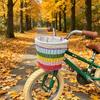 Handwoven Rainbows Bicycles Basket Nontoxic Rainbows Rope Children Bicycles Basket for Various Types Of Children's Bike