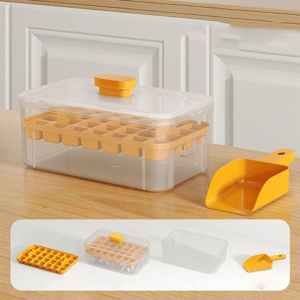 

28/56 решеток, однокнопочная форма для льда, пластиковая форма для льда, коробка для хранения с антипригарным покрытием, кухня