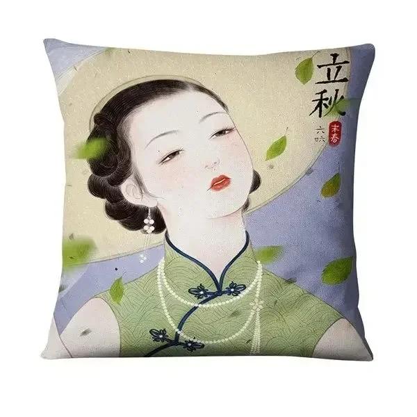 Neoclassical Girl Art Print Decorative Throw Pillow Cover Home Decor Bedroom Room Living Room Sofa Cushion Cover