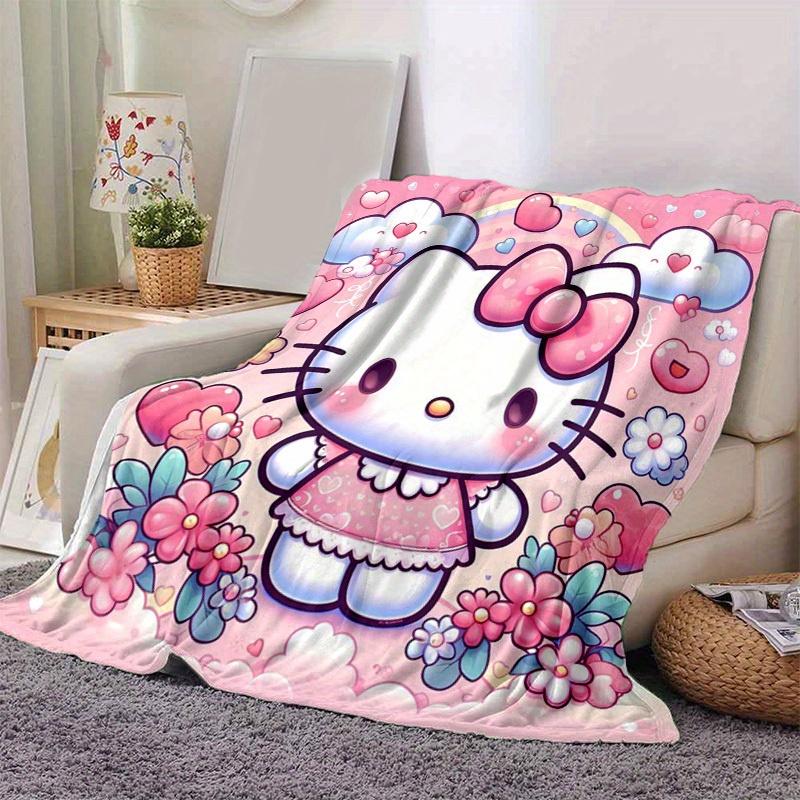 1pc. Hello Kitty Cute Cartoon Blanket - Perfect for Home, Office, Outdoor Use, Gift Idea, Suitable for Al