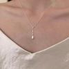 Drop Charm Necklace Women String of Water Drops Pendant Necklace Sparkling Rhinestone Dainty Necklace Gift for Her Wife