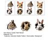 4 Sheets Easter Bunny Wall Sticker Waterproof Self-adhesive 3D Effect Broken Wall Simulation Rabbit Home Living Room Wall Art Decoration Decal