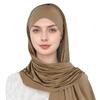 Muslim Fashion Solid Color Criss-Cross Head Wrap with Integrated Sandproof Scarf