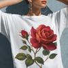 Stylish Roses Design T-shirt | Modern Art Botanical Illustration Tee