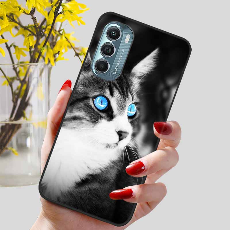 Fashion Lovely Cute Black TPU Silicone Phone Cover for Motorola Moto G Stylus 4G 5G 2022 Protect Soft Bumper Shells Coque Capa
