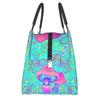 Mushroom Trippy Psychedelic Neon Pastel Goth Insulated Lunch Bags Leakproof Cooler Thermal Lunch Box Beach Camping Travel