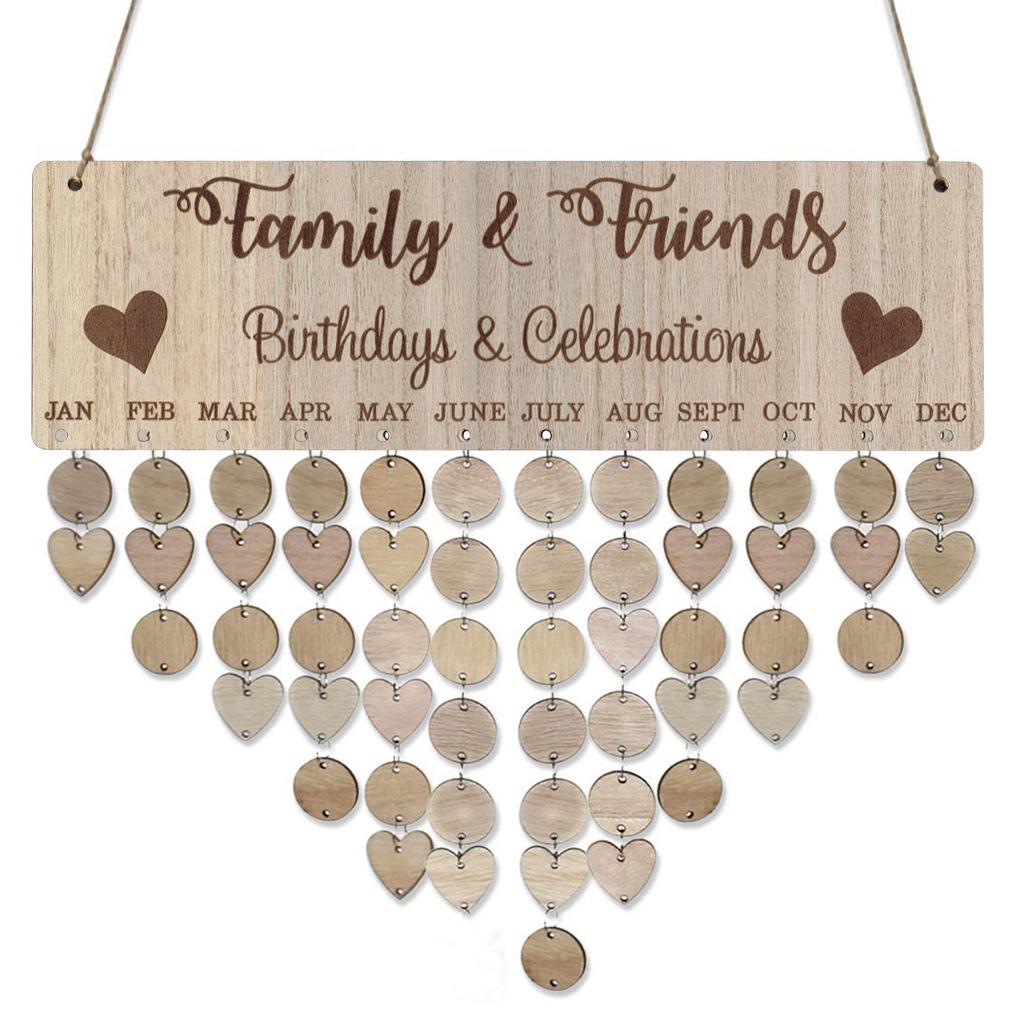 Etichette per Calendario Sospeso in Legno Artigianali - Decorazioni per la Casa per San Valentino e Compleanni