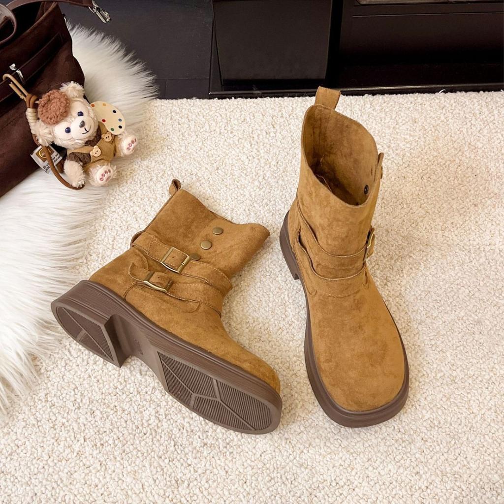 Maillard Folds Two Pairs Of Martin Boots For Women'S Summer New Retro Western Cowboy Short Boots Plus Size Women'S Boots