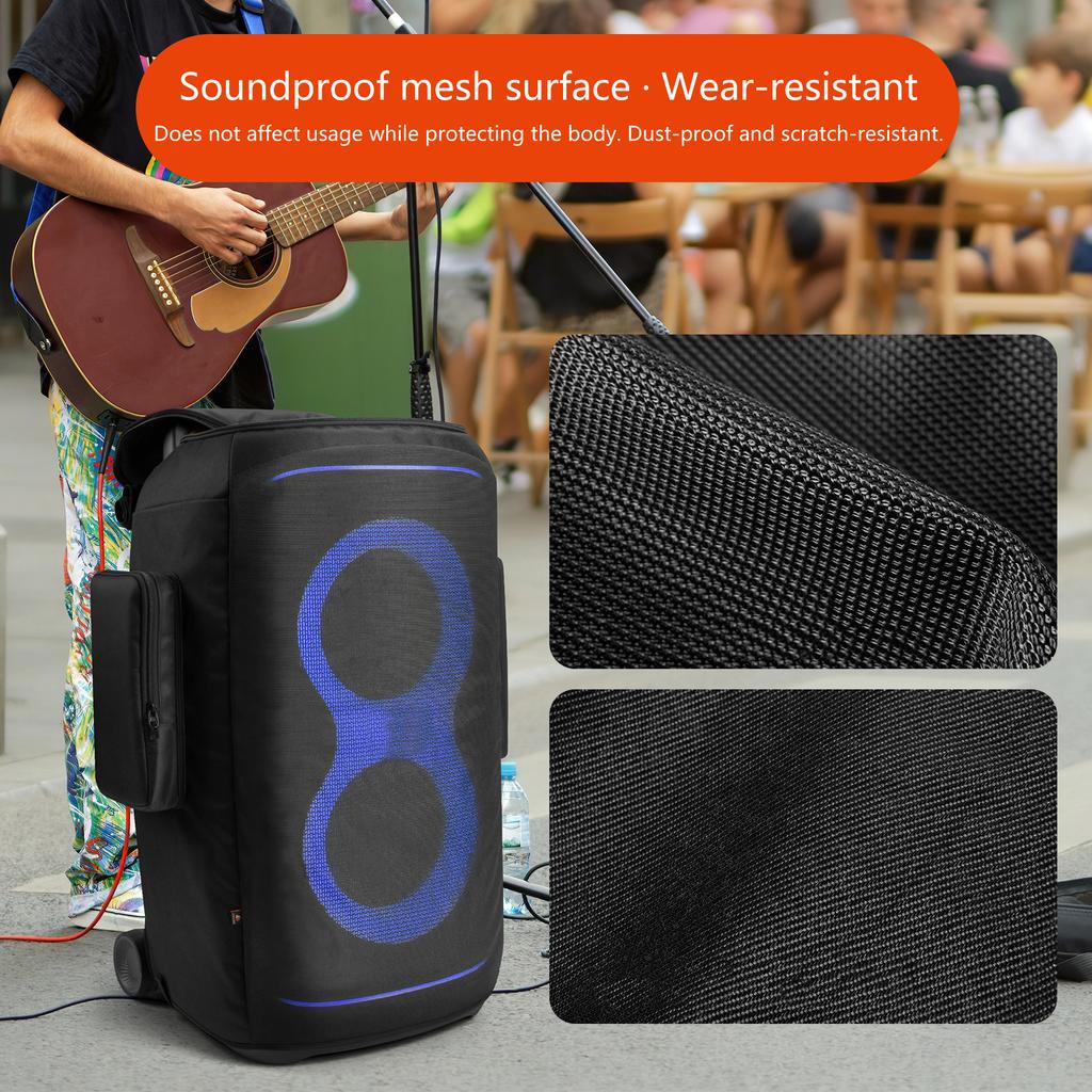 Dustproof Speaker Protective Case for 520 Speaker Rolling Up Front Panel Elastic Base Straps Storage Organiser Sleeve